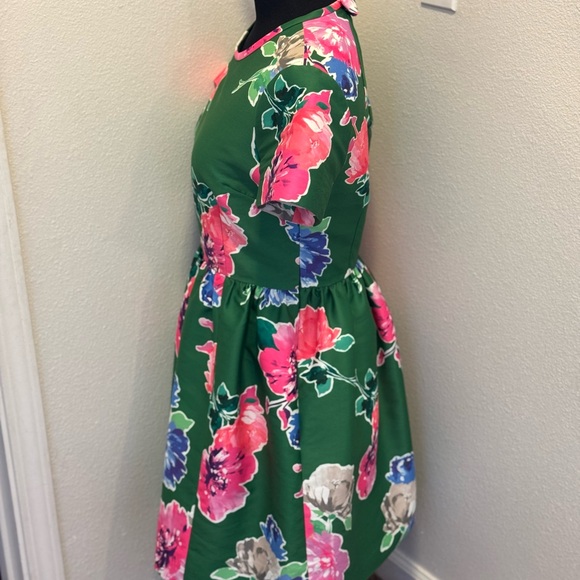 Kate Spade Stelli Dress In Full Bloom Lucky Green Floral Fit Flare Puffy 8 $425 - Picture 5 of 9